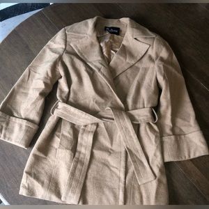 Dalton Vintage Union USA Made Felt Belted Camel Blazer